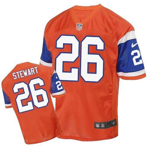Nike Broncos #26 Darian Stewart Orange Throwback Men's Stitched NFL Elite Jersey - Click Image to Close